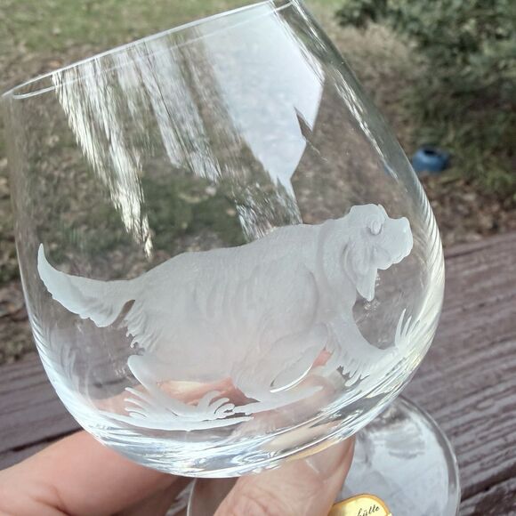4 Hubertushutte Crystal Glasses HUNTING DOGS - Picture 5 of 11